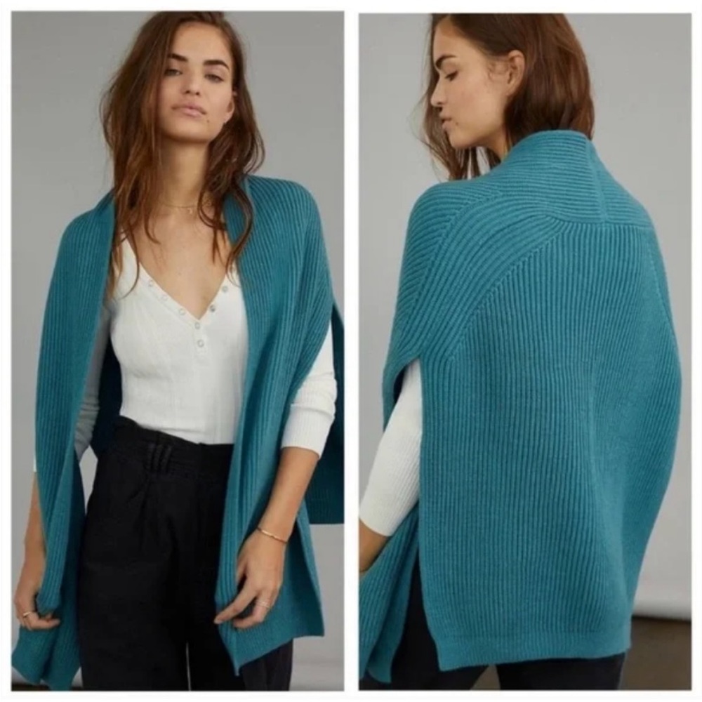 ANTHROPOLOGIE x AKEMI + KIN Shelby Wrap Sweater Aqua Blue
